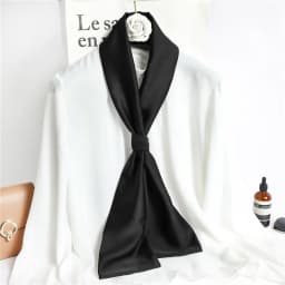 Fashion Solid Color Long Silk Scarf Women Tie Bag Headband Horse Printing Hairband Korean Style Neckerchief Ribbon Lady