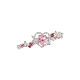 Korean Version Purple Crystal Love Hair Clip One-word Duckbill Clip Alloy Side Clip Sweet Hairpin Women's Hair Accessories