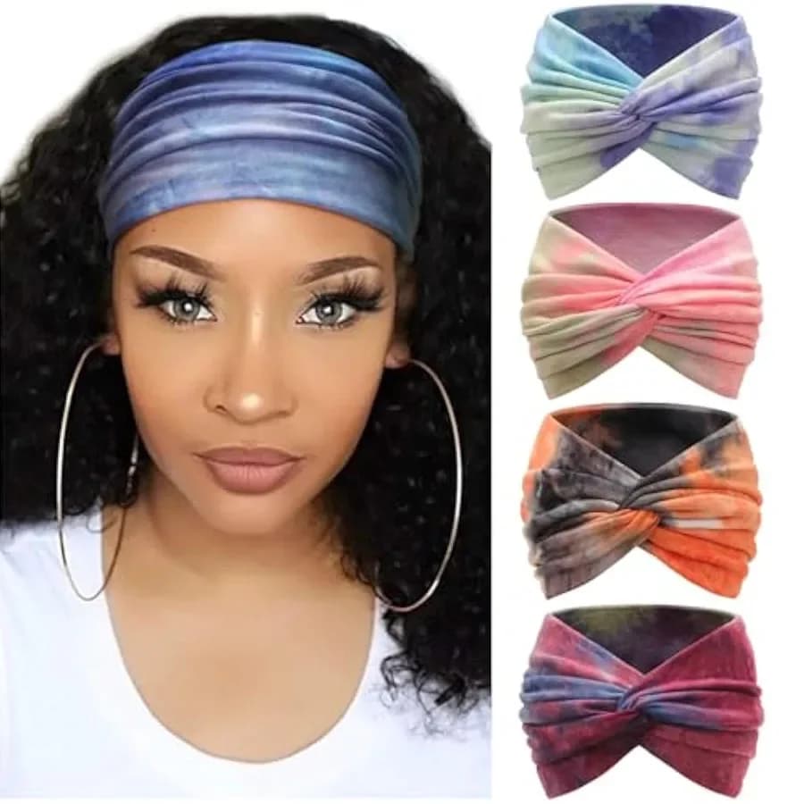 Turban Headbands for Women Wide Vintage Head Wraps Knotted Cute Hair Bands Accessories