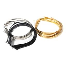 20Pcs 1.2mm 3mm 5mm 7mm 10mm Metal Hairband Wholesale Gold Silver Black Headband for Girls Hair Crafts Hair Hoop Headwear