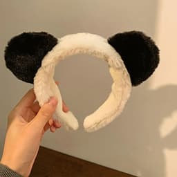Plush Headband Panda Ears Hair Hoop Wash Face Hair Holder For Women Furry Hairbands Cartoon Head Hoop Makeup Hair Access