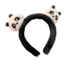 Plush Headband Panda Ears Hair Hoop Wash Face Hair Holder For Women Furry Hairbands Cartoon Head Hoop Makeup Hair Access