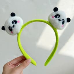 Plush Headband Panda Ears Hair Hoop Wash Face Hair Holder For Women Furry Hairbands Cartoon Head Hoop Makeup Hair Access