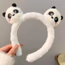 Plush Headband Panda Ears Hair Hoop Wash Face Hair Holder For Women Furry Hairbands Cartoon Head Hoop Makeup Hair Access
