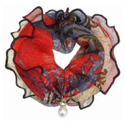 New 15x7CM Fashionable And Versatile Imitation Pearl Mesh Cover Neck Protection Scarf Decoration Small Scarf