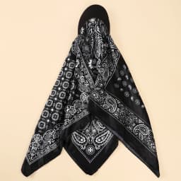 AWAYTR Floral Print Silk Square Scarf Hat Women Soft Satin Kerchief Hairband Neckerchief Head Hijab Lady Headband Headwear