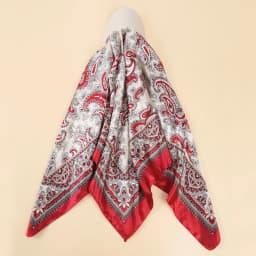 AWAYTR Floral Print Silk Square Scarf Hat Women Soft Satin Kerchief Hairband Neckerchief Head Hijab Lady Headband Headwear