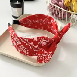 Paisley Bandana Hairbands for Women Fashion Top Knotted Bow Headband Cute Rabbit Ear Turban Headwrap Hair Band Girls Accessories