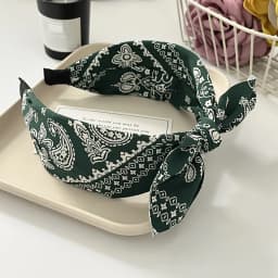 Paisley Bandana Hairbands for Women Fashion Top Knotted Bow Headband Cute Rabbit Ear Turban Headwrap Hair Band Girls Accessories