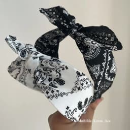 Paisley Bandana Hairbands for Women Fashion Top Knotted Bow Headband Cute Rabbit Ear Turban Headwrap Hair Band Girls Accessories