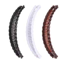 3Pcs Vintage Banana Hair Clips for Women Wave Combs Hairpin Hair Style Tools Solid Color Fashion Practical Hair Accessories