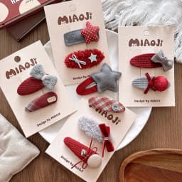 2025 New Year Cute Red Bow Hairpins Children Girls Kid Hair Clips Pin Barrettes Accessories Hairclip Headdress Headwear Ornament