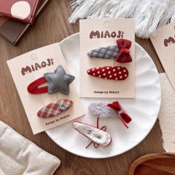 2025 New Year Cute Red Bow Hairpins Children Girls Kid Hair Clips Pin Barrettes Accessories Hairclip Headdress Headwear Ornament