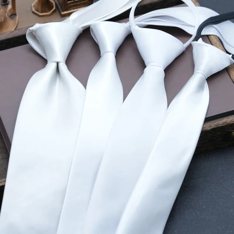 Pure white tie for men Father's Day DIY graffiti painting handmade style no zipper needed 5CM7CM8CM decoration trend