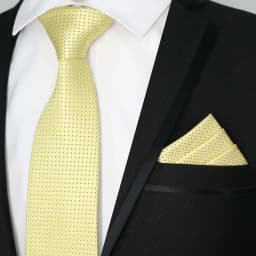 Newest Tie Set 8CM Mens Necktie Handkerchief Neck Ties Sets For Man Yellow Color Plaids Stripes Jacquard Cravat Business Party