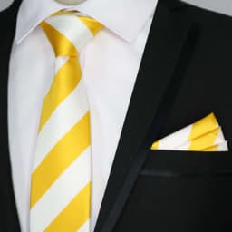 Newest Tie Set 8CM Mens Necktie Handkerchief Neck Ties Sets For Man Yellow Color Plaids Stripes Jacquard Cravat Business Party