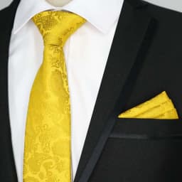 Newest Tie Set 8CM Mens Necktie Handkerchief Neck Ties Sets For Man Yellow Color Plaids Stripes Jacquard Cravat Business Party