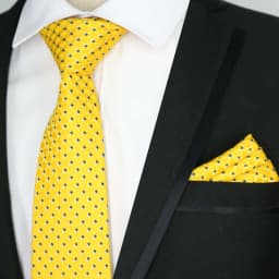 Newest Tie Set 8CM Mens Necktie Handkerchief Neck Ties Sets For Man Yellow Color Plaids Stripes Jacquard Cravat Business Party