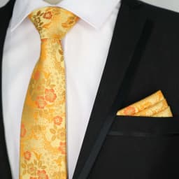 Newest Tie Set 8CM Mens Necktie Handkerchief Neck Ties Sets For Man Yellow Color Plaids Stripes Jacquard Cravat Business Party