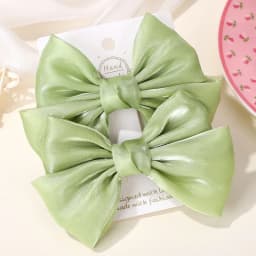 LOVEKIKI 2Pcs Girls Chiffon Hair Clips Cheer Bowknot Hairpin Kids Solid Clolor Head Clip Fashion Girls Boutique Hair Accessories
