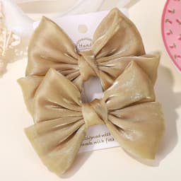 LOVEKIKI 2Pcs Girls Chiffon Hair Clips Cheer Bowknot Hairpin Kids Solid Clolor Head Clip Fashion Girls Boutique Hair Accessories