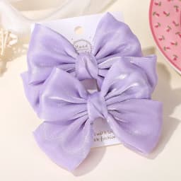 LOVEKIKI 2Pcs Girls Chiffon Hair Clips Cheer Bowknot Hairpin Kids Solid Clolor Head Clip Fashion Girls Boutique Hair Accessories