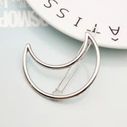 2025 Simple Fashion Metal Hair Accessories Hair Clip Pin Metal Geometric Alloy Moon Circle Hairgrip Barrette Girls Headwear