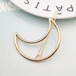 2025 Simple Fashion Metal Hair Accessories Hair Clip Pin Metal Geometric Alloy Moon Circle Hairgrip Barrette Girls Headwear