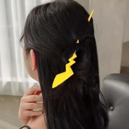 2pcs Creative yellow and black Lightning Hairpin cute updo headpiece