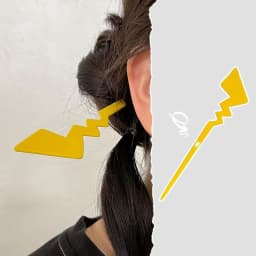 2pcs Creative yellow and black Lightning Hairpin cute updo headpiece