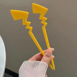 2pcs Creative yellow and black Lightning Hairpin cute updo headpiece