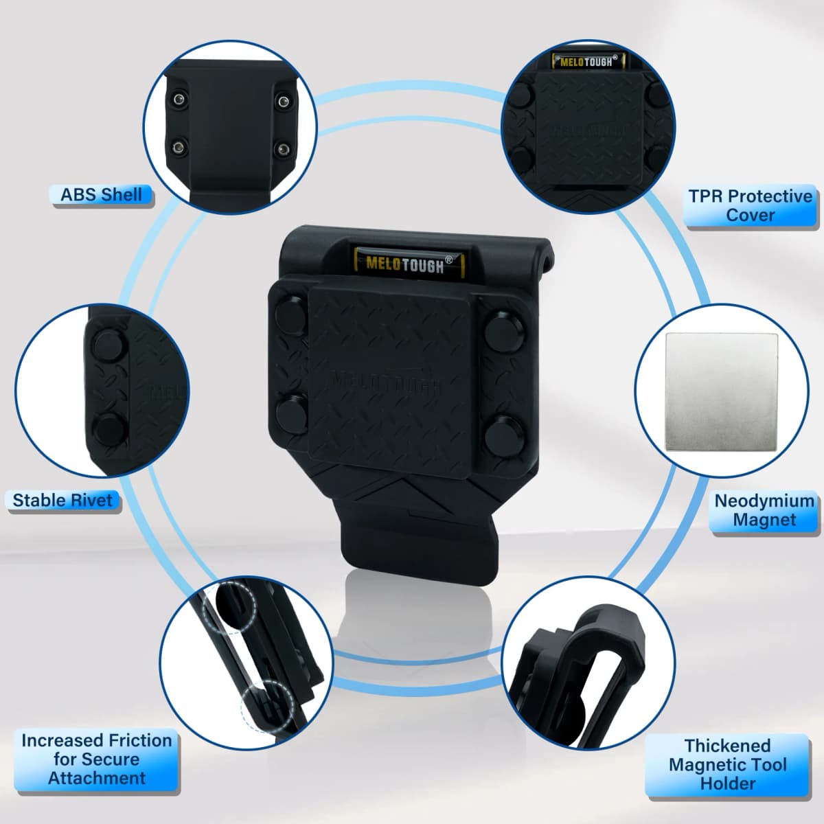 Magnetic Tool Holder Strong Magnetic Belt Clip for Screws,Nails,Wrench,Hammer,Pliers,Screwdriver,Sockets - Fits Up to 2.7" Belt