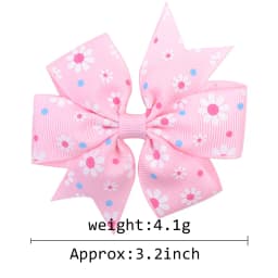 20pcs/set 3.2'' Large Sunflower Dots Ribbon Bows Hair Clips for Baby Girls Grosgrain Hairpins Headwear Kids Hair Accessories
