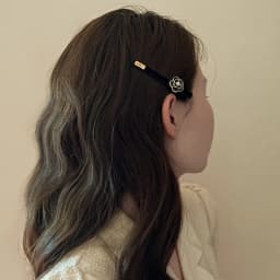 Imitation Pearl Dripping Camellia Flower Letters Hair Clips French Retro Fashion Side Fringe Duckbill Clip Versatile Accessories