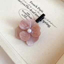 Imitation Pearl Dripping Camellia Flower Letters Hair Clips French Retro Fashion Side Fringe Duckbill Clip Versatile Accessories