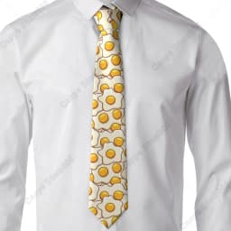 Funny Egg Pattern Men'S Neckties Tie Fashion Tie Print Novelty Neck Ties for Every Outfit