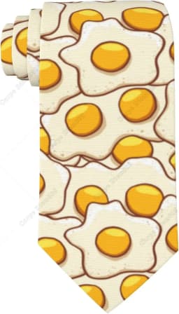 Funny Egg Pattern Men'S Neckties Tie Fashion Tie Print Novelty Neck Ties for Every Outfit