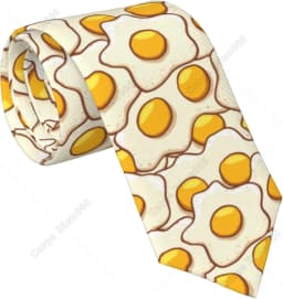 Funny Egg Pattern Men'S Neckties Tie Fashion Tie Print Novelty Neck Ties for Every Outfit