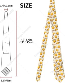 Funny Egg Pattern Men'S Neckties Tie Fashion Tie Print Novelty Neck Ties for Every Outfit