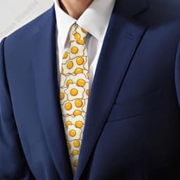 Funny Egg Pattern Men'S Neckties Tie Fashion Tie Print Novelty Neck Ties for Every Outfit