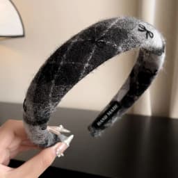 New Grey Headbands Retro Knitted Bow Wool Wide Hair Band for Woman Girl Elegant Hair Hoop Lady Winter Fashion Hair Accessories