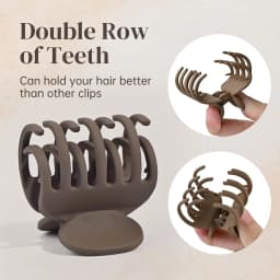 4PCS Double Row Tooth Hair Clip Small Claw Clip for Thin Hair, Set of 4 1.6" (Approx. 4.1cm) Medium Matte Non-Slip Short Hair Ac