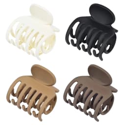 4PCS Double Row Tooth Hair Clip Small Claw Clip for Thin Hair, Set of 4 1.6" (Approx. 4.1cm) Medium Matte Non-Slip Short Hair Ac