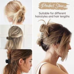 4PCS Double Row Tooth Hair Clip Small Claw Clip for Thin Hair, Set of 4 1.6" (Approx. 4.1cm) Medium Matte Non-Slip Short Hair Ac
