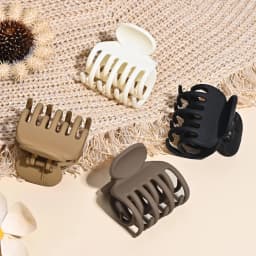 4PCS Double Row Tooth Hair Clip Small Claw Clip for Thin Hair, Set of 4 1.6" (Approx. 4.1cm) Medium Matte Non-Slip Short Hair Ac