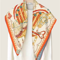 POBING Hand Rolled Twill Silk Scarf Women Two Horse Double Print Square Scarves Wraps Echarpes Foulards Femme Hijab 90CM