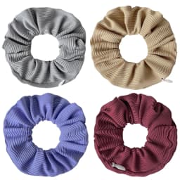 Designer Zip Scrunchies For Girls Pastel Colors Hairties for Bun Hairstyle Hair Accessories for Women Zipper Pocket Chouchous