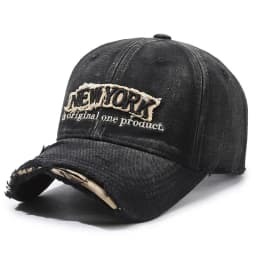 Vintage Old Hole Embroidery Letters Cowboy Baseball Cotton Soft Top Men's and Women's Spring and Summer Casual 56-60cm Sun Hat