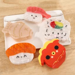 1PC Creative Cute Sushi Style Hair Grip Clip Personalized Acetate Novelty Hair Clip