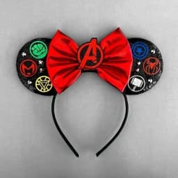 Disney Red Mickey Mouse Ears Marvel Iron Man Headbands for Girls Kids The Avengers Hairbands Adults Men Women Hair Accessories
